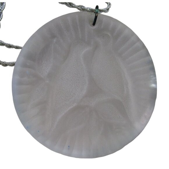 Two Turtle Dove Fostoria Glass Christmas Ornament 1970's In Orignal Box GUC - Picture 2 of 12